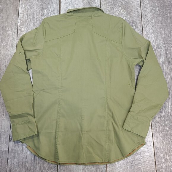 5.11 Tactical Shirt Womens Medium Spitfire Shooting Button Roll Sleeve Mosstone - Picture 2 of 7